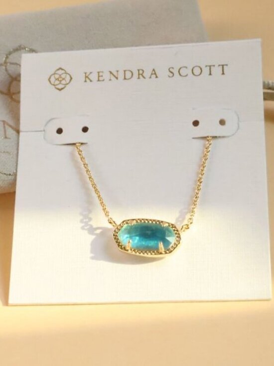 Kendra Scott Jewelry - NEW Kendra Scott Elisa Gold Aqua Kyocera Opal Necklace